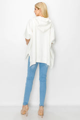 JOH Fleta Poncho With Hoodie White