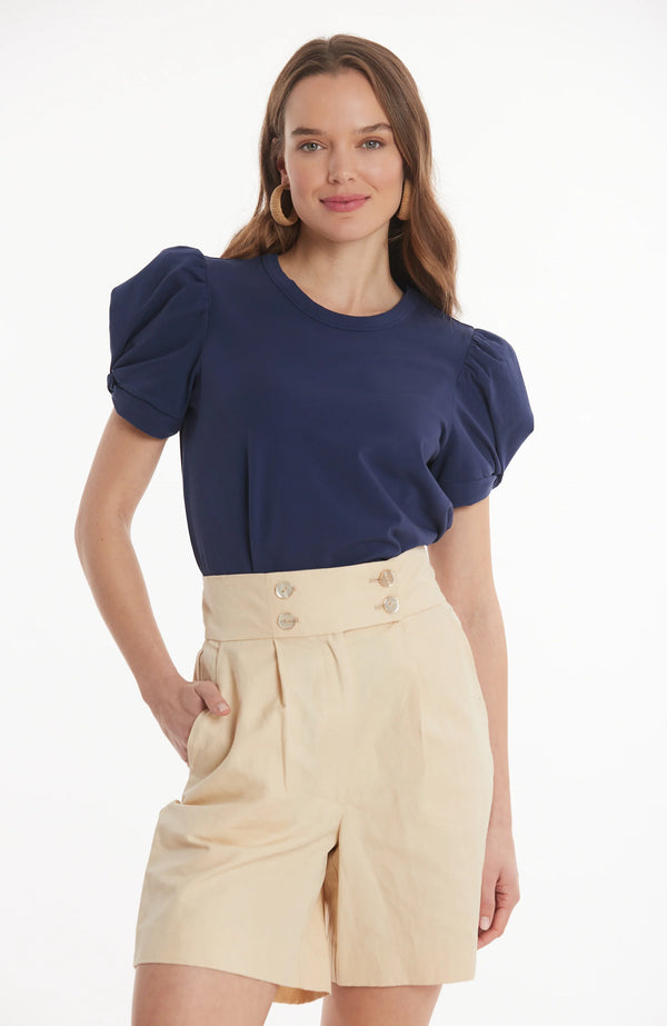 Tyler Boe Kari Puff Sleeve Tee Navy