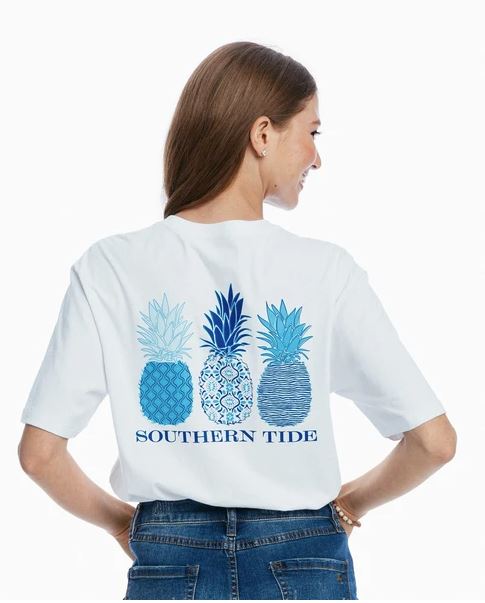 Southern Tide Pineapple Stack T-Shirt Classic White