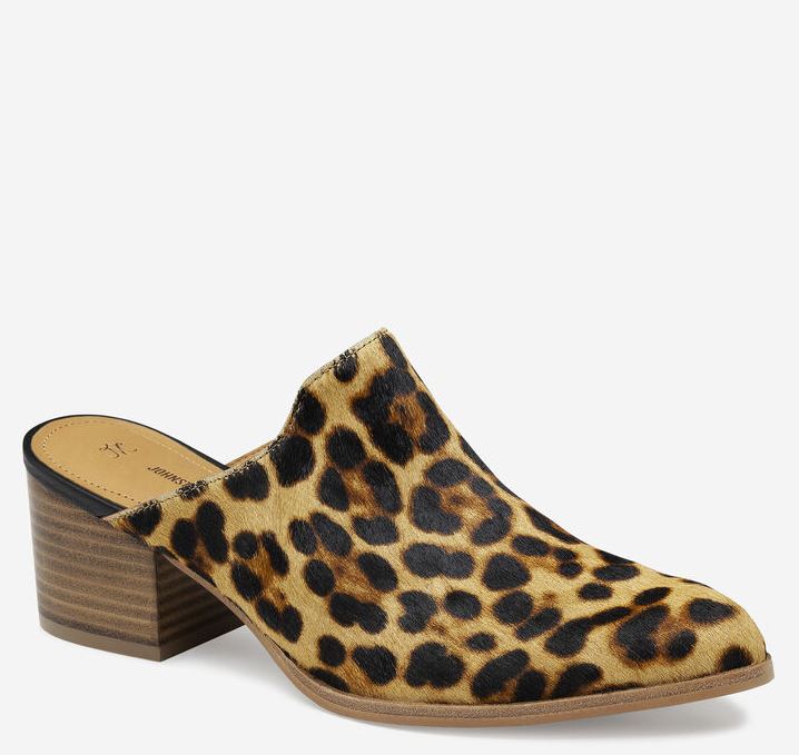 Johnston & Murphy Trista Mule Leopard Haircalf