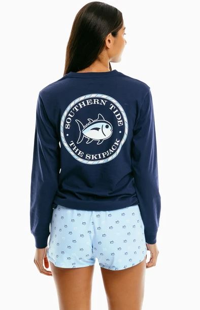 Southern Tide Medallion Skipjack Long Sleeve T-Shirt True Navy