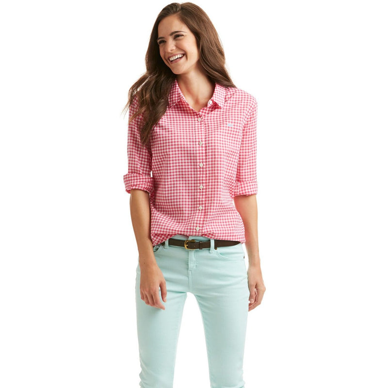 Vineyard Vines Little Gingham Relaxed Button Down Rhododendron – Dan's ...